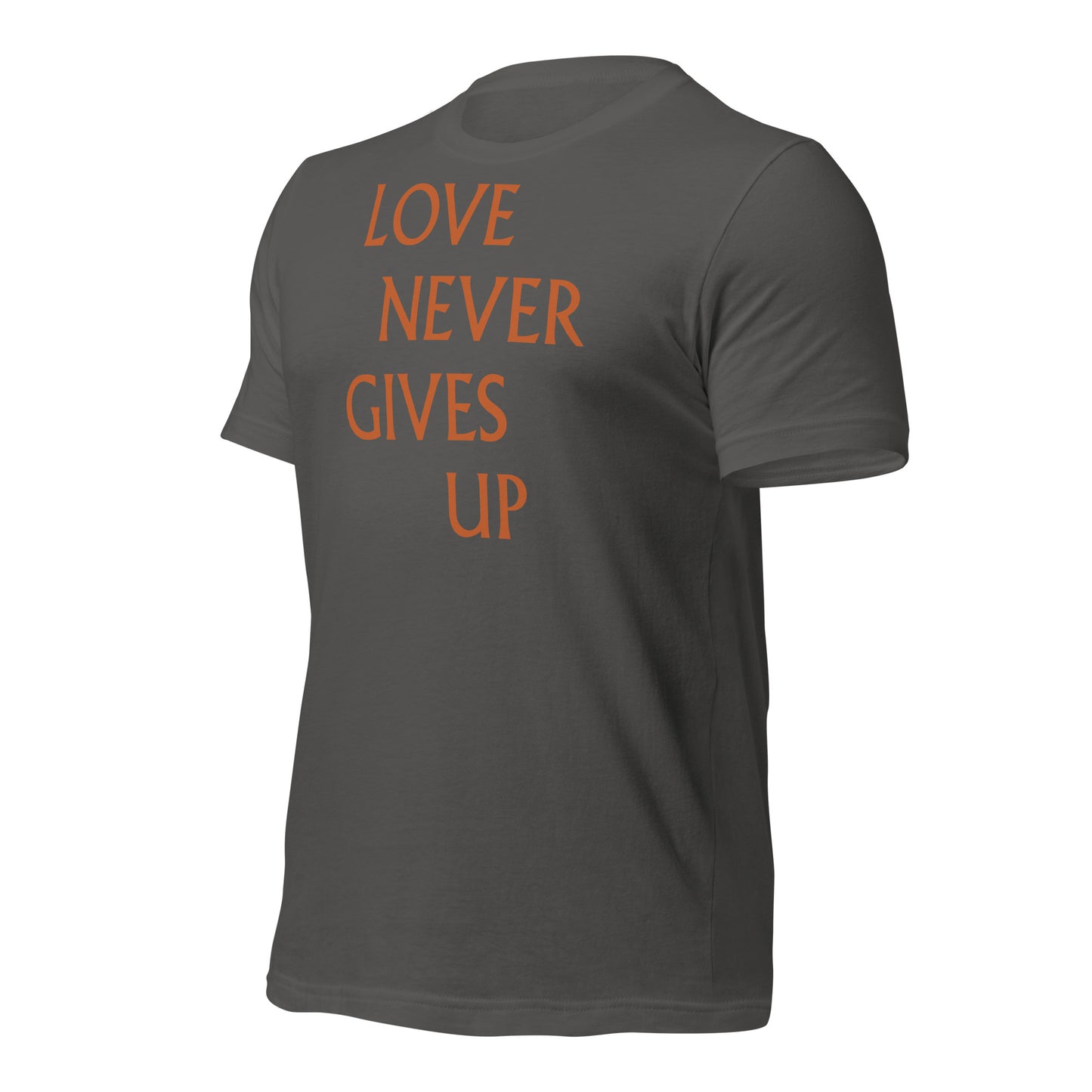 Love Never Gives Up Unisex t-shirt