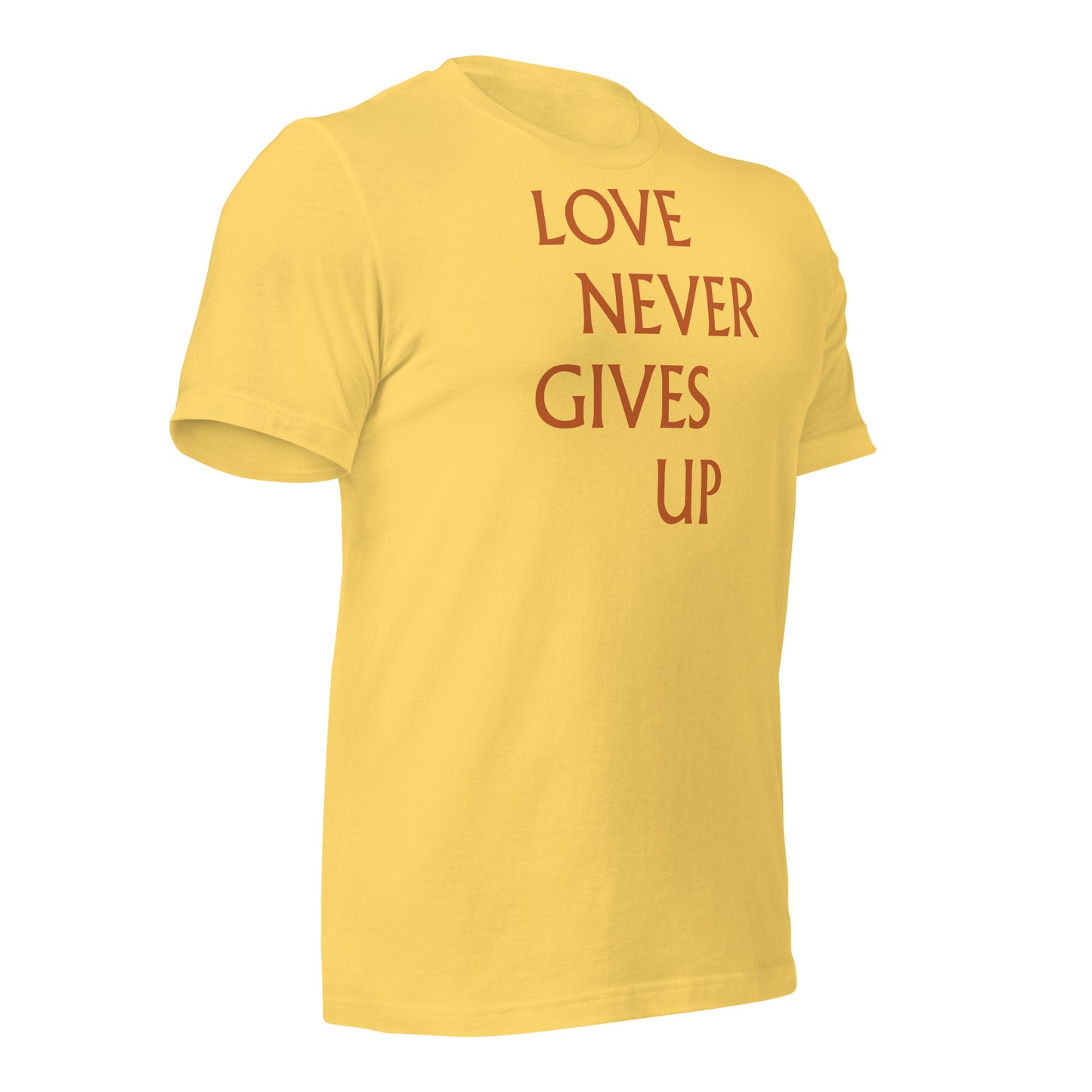Love Never Gives Up Unisex t-shirt
