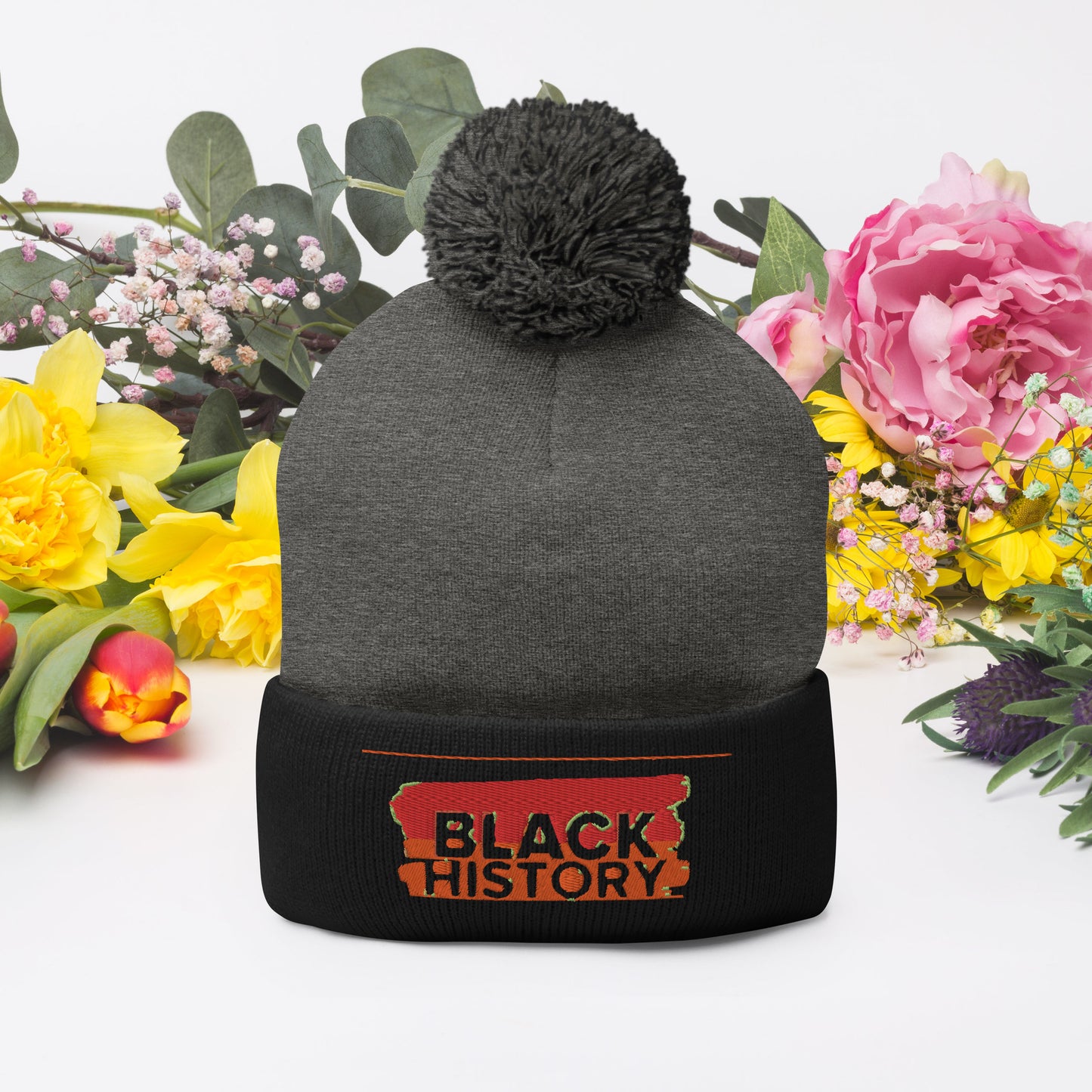 Black History Pom-Pom Beanie