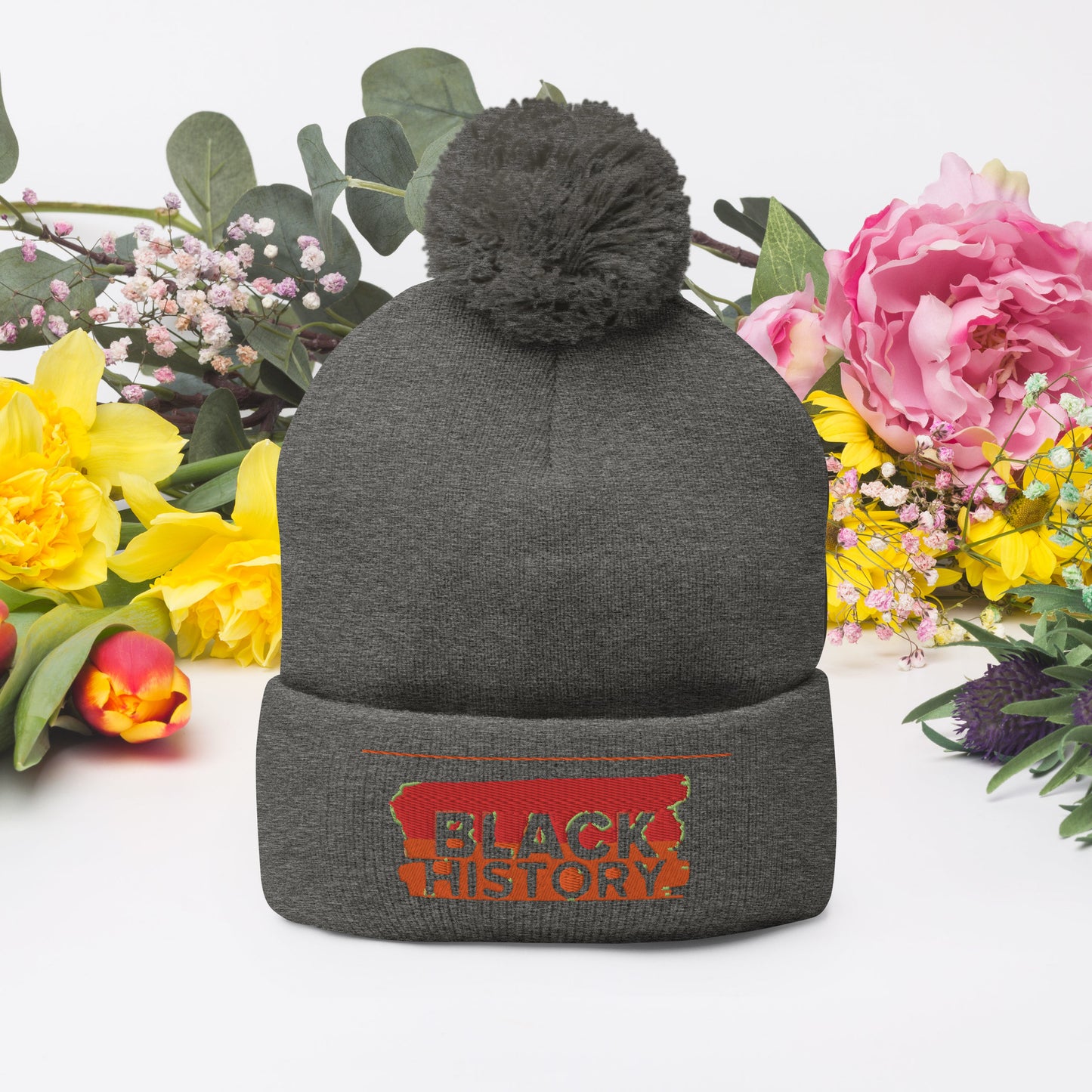 Black History Pom-Pom Beanie