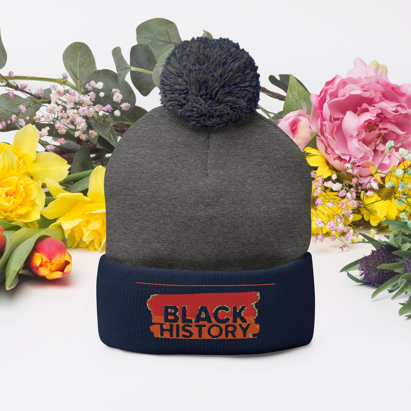 Black History Pom-Pom Beanie