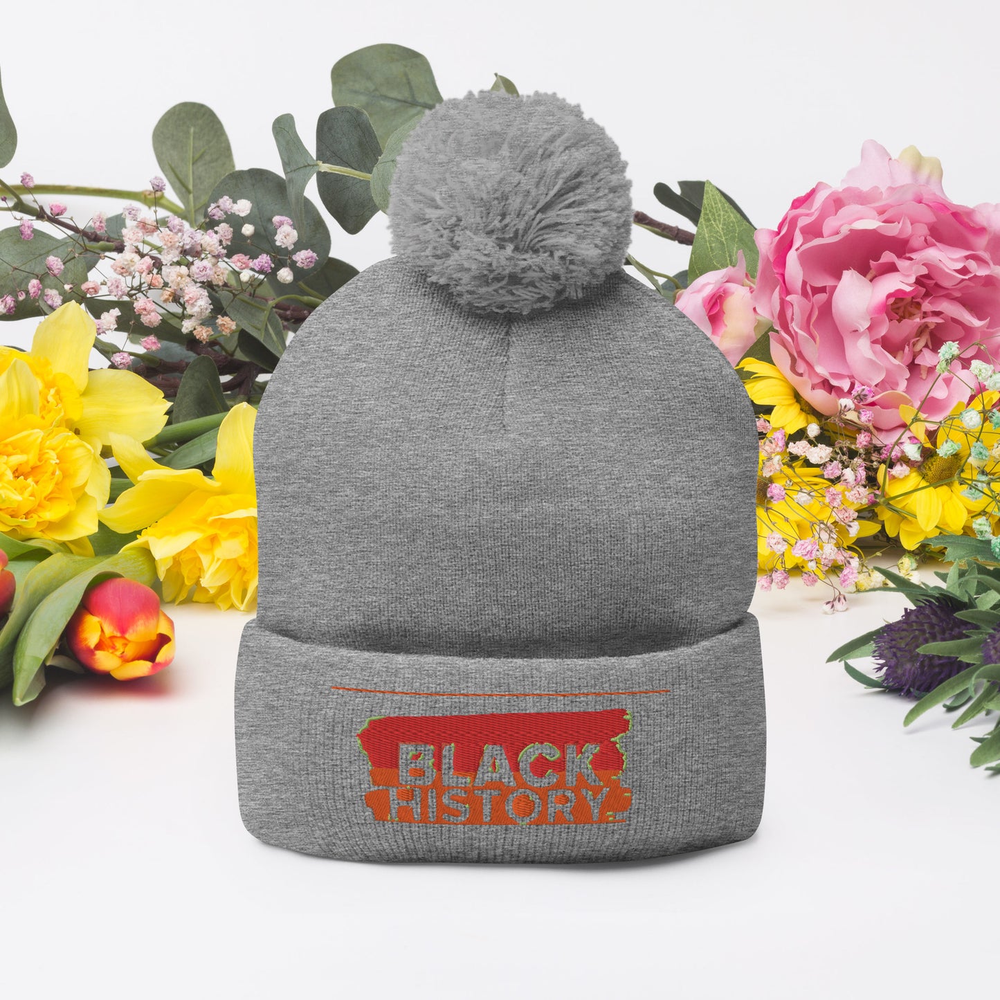 Black History Pom-Pom Beanie