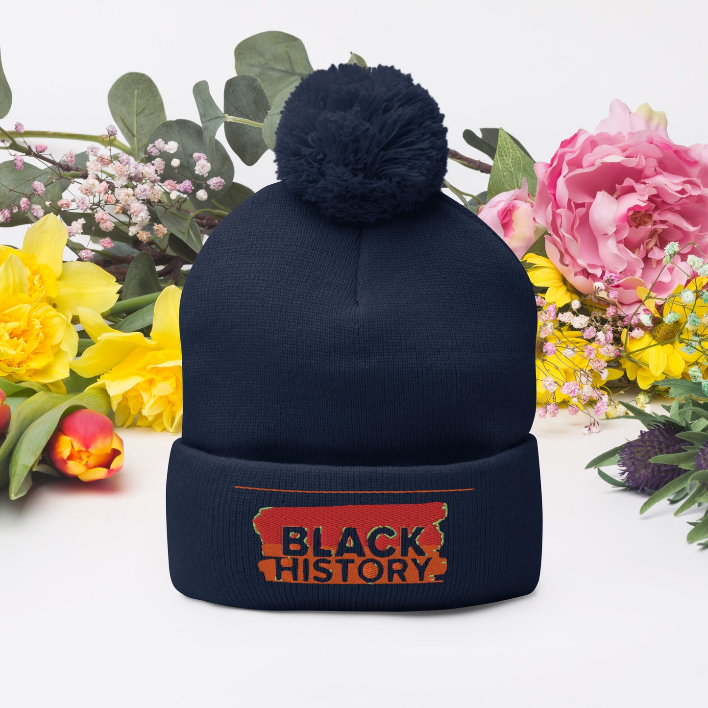 Black History Pom-Pom Beanie